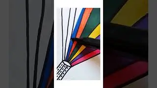 Satisfying art video🩷💙💛❤️💙|#art #beginners #easy #drawing  #shorts #unique #youtube #torch  #markers