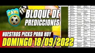 PREDICCIONES PARA PARTIDOS DE FUTBOL ESTE DOMINGO 18/09/2022 | DANIDEPORTES