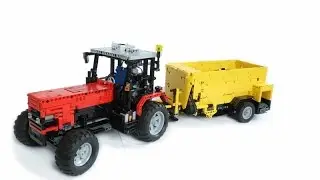 The MultiFeeder: feeding the Lego cattle with this remote control MF tractor and feeder