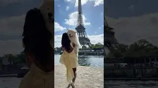 Dancing through Paris 🎀✨#paris #dog #dogmom #samoyed