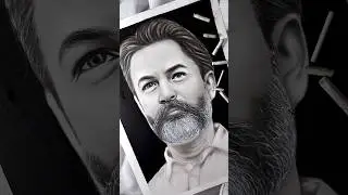 Hyper Realistic Charcoal Drawing &ndash; Parsa Pirouzfar Final Touches✏️#art#shorts #artwork#drawing