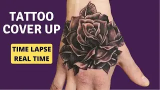 Rose Tattoo Cover Up - Time Lapse | Real Time