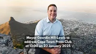 Mayor Geordin Hill-Lewis addresses the Cape Town Press Club