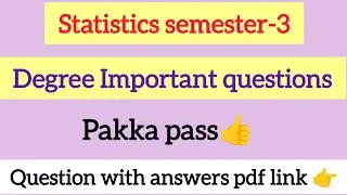 Statistics Semster-3 Important questions and answers
