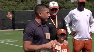 Longhorn Blitz: Col. Dorame speaks to Football players after practice [Aug. 21, 2013]