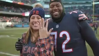 Chicago Bears Player Surprises Girlfriend with Field Proposal After Big Win