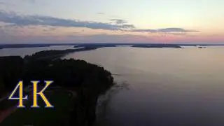 After sunset on the beach of Puruvesi 4K Finland