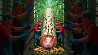 Trapped Pig in Giant Log &ndash; Forest Rescue Mission#animalrescue #pigrescue#aivideo #wildliferescue