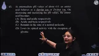 At intermediate pH values of about 6.0, an amino acid behaves as a dipolar ion or Zwitter ion. O....