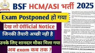 BSF HCM & ASI Steno Exam Date 2025  Written Test Schedule Released
