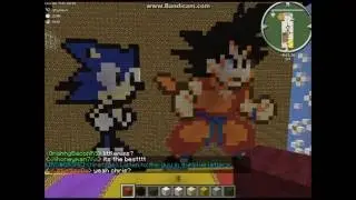 (Minecraft) pixel art series : Sonic the Hedgehog  and Kid goku Ep.4