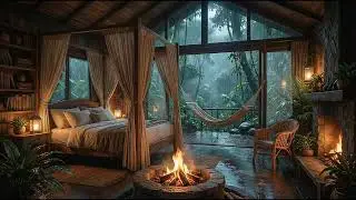EXTREME Rain & Thunder in Hidden House inside the Forest-Rain Sounds for Sleep