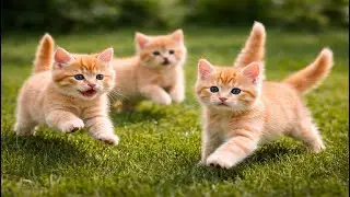 🐱🌈 Playful Colorful Kittens Chasing Mice in the Garden | Cute Cat Video| Beautiful Cat Sounds