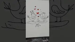how to draw love birds#love#bird#learn#tree#creative#sketch