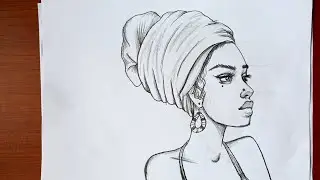 how to draw African woman