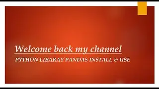 Pandas Tutorial and use.