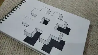 Easy and unique 3d illusion on paper. 3d drawing.How to draw a 3d drawing.#video#art #drawing#viral 
