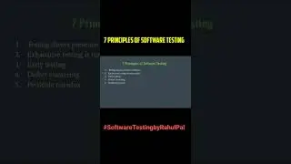 7 principles of Software Testing in हिंदी |  Manual Testing