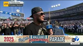 Miguel Rojas dedicates World Series speech to his Dodgers teammates: 'It's not about me'