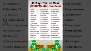 45 Ways You Can Make $3000/Month From Home