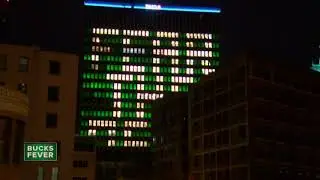 BMO Harris Bank Building lit for Bucks playoffs