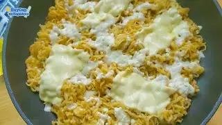 супер сырный рамён. Корейская уличная еда
