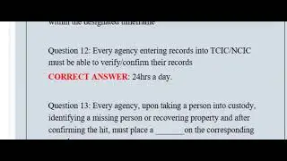 TCIC.NCIC TEST QUESTIONS AND ANSWERS