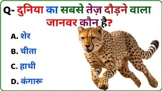दुनिया का सबसे तेज़ दौड़ने वाला जानवर कौन है? Top 20 GK Questions | Quiz in Hindi | GK in Hindi |