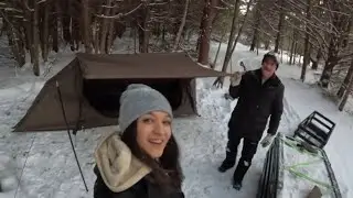 Winter Camping using our Diesel Heater in Freezing Temps
