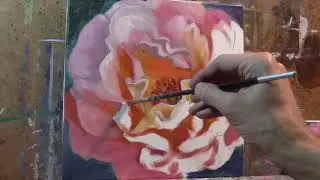 Close Up Flower TimeLapse Oil Painting Demonstration