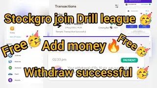 Stockgro Join Drill League🥳. Add Money 🔥 Withdraw 🥳full details video#stockgro#stockgropro#kyc#drill