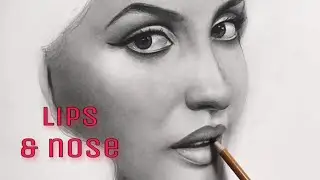 Bring life to paper! 😲 Hyper Realistic Lips & Nose Shading | Nora Fatehi Drawing Part 2