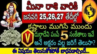 మీనా రాశి వారికి జనవరి 25 26 27 తేదీల్లో కష్టాలు ముగిసే ముందు దుర్గాదేవి పంపే సంకేతాలు ఇవే V అనే