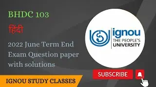 BHDC 103 हिंदी for ignou student term end exam june 2022  #bhdc103 #bhdc #hindiignou