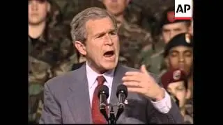 US President addresses troops at Fort Bragg
