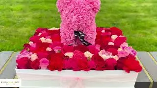 🧸🌸 Flower Box with Foam Teddy Bear &ndash; Unique & Romantic Gift by Flowers Box London 💖✨