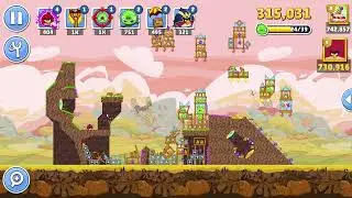 Турнир 7 уровня Angry Birds Friends 1624, прохождение, две звезды, без бонусов, 04.10.2025