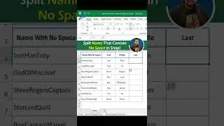 Excel Magic: Split Names with NO SPACES in Seconds | Excel Interview Questions | Excel Tips #shorts