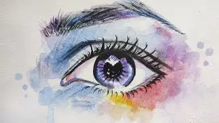 How to draw an Eye with Watercolors | Abstract Art Tutorial #drawing #watercolor #easydrawing
