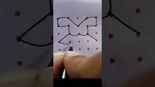 5 dots frock rangoli|Cute kolams|Easy muggulu|Small Rangoli|Simple Chukkala muggulu