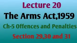 The Arms Act,1959| Section 29, 30 and 31