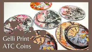 Gelli Print Napkin Scrap ATC Coins | Alice In Wonderland | Mixed Media | ATC Coins | Gel Print Ideas