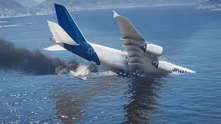 Terrifying Moments As Plane Crash Into Ocean | GTA5