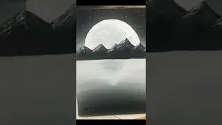 Moon with mountains Acrylic Painting
