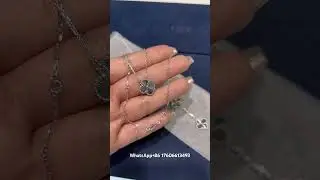 Custom Made Van Cleef Arpels Vintage Alhambra Guilloche Necklace 18K White Gold For Men And Women