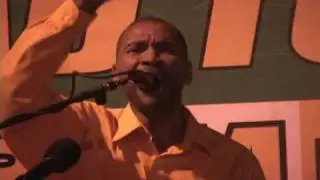 Roy Fleming Addressing Crowd At Central Street