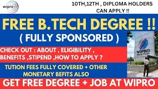 Free B.tech Degree | WIPRO Offers Free Graduation Degree | Wipro Sim Program | Fully Funded Degree