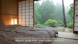 Rain Sound On Window with Thunder Sounds  Heavy Rain for Deep Sleep Tonight