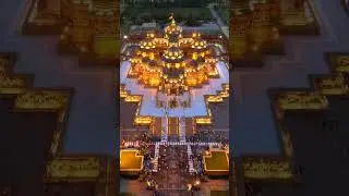 Akshardham Temple on dron view on evening time ||#akshardham #beautiful #peaceful #light