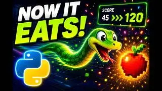Python Game Programming Tutorial - Snake Game Part3 | Snake's Food and Head Collision with Body